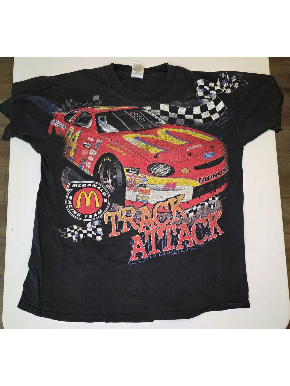 1998 Nascar Bill Elliott McDonald's Double Sided AOP Tee
